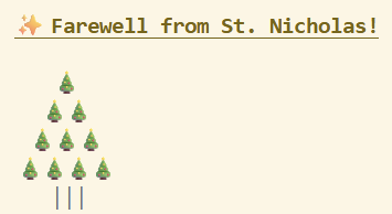 St. Nicholas says farewell!