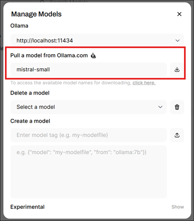 Manage models